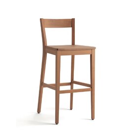Celodrevená barová stolička P SILLA/L - drevený sedák