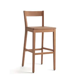 Celodrevená barová stolička P SILLA/L - drevený sedák Celodrevená barová stolička P SILLA/L - drevený sedák