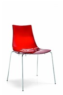 dizajnová plastová stolička - červená