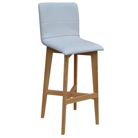 Moderná barová stolička biela drevo
