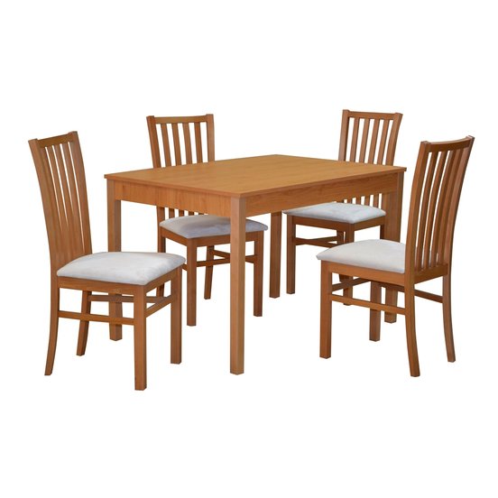 Stôl BERGAMO PEVNÝ 1ks + Stolička TOMAS 4ks