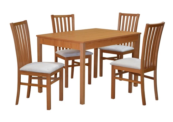 Stôl BERGAMO PEVNÝ 1ks + Stolička TOMAS 4ks
